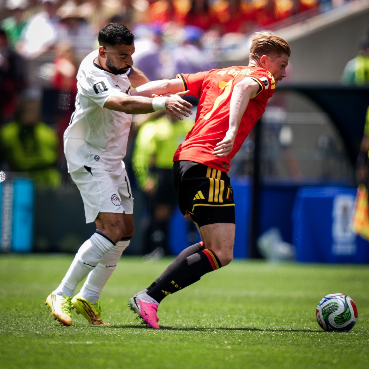 34岁德布劳内与萨拉赫世界杯首度同场，比利时1-1埃及